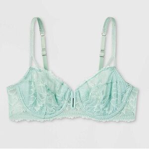 AUDEN | BNWT Undlined Balconette Coverage Underwire Bra - Seafoam Green